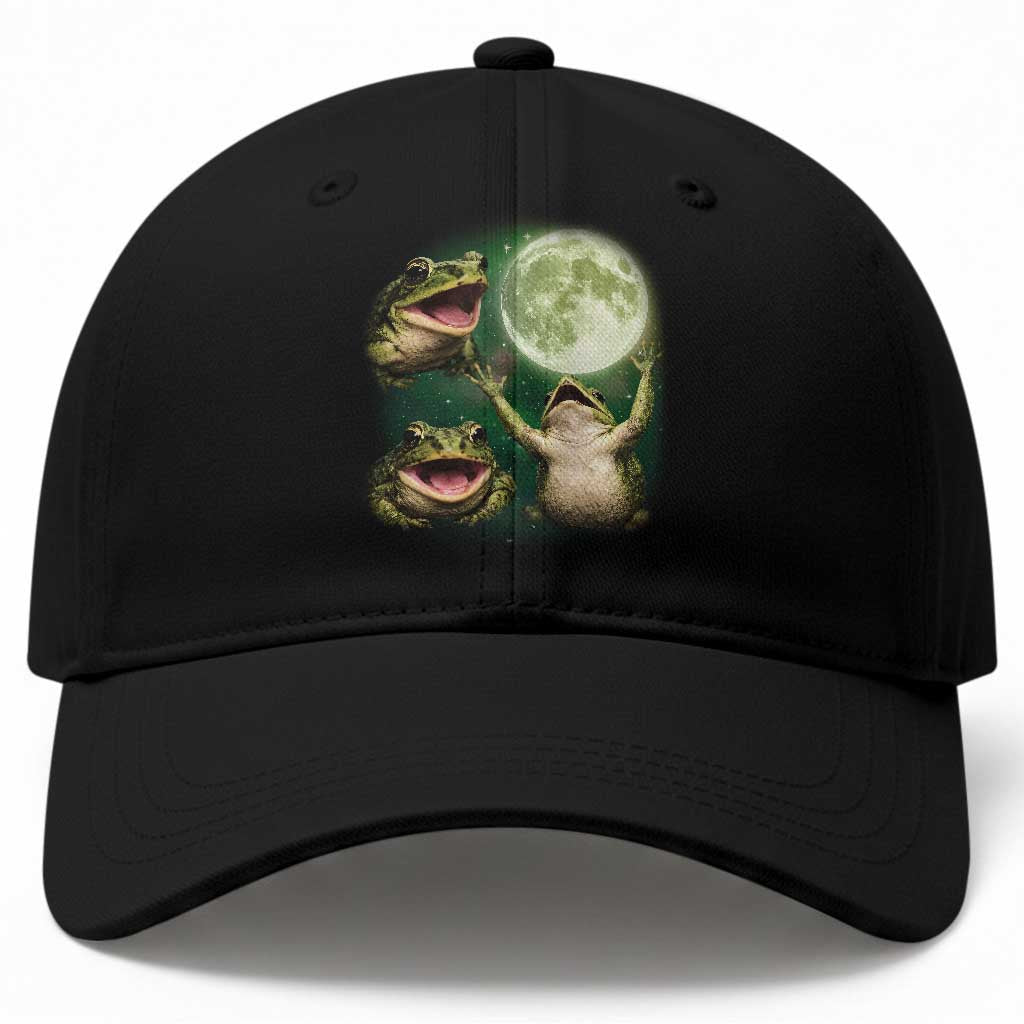 Frog Moon Vintage Graphic Baseball Cap Retro Amphibian Nature Cottagecore Gift TS10 Print Your Wear