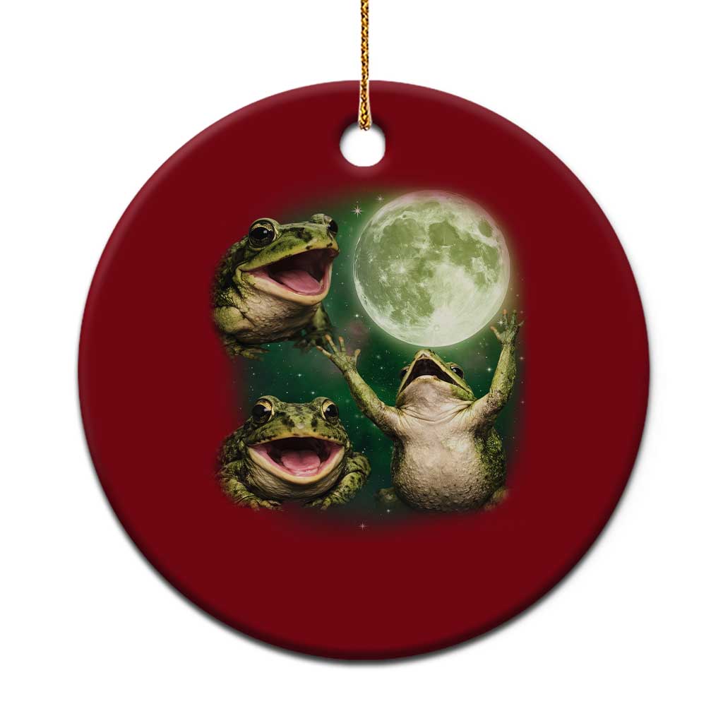 Frog Moon Vintage Graphic Ceramic Ornament Retro Amphibian Nature Cottagecore Gift TS10 1pc Red Print Your Wear