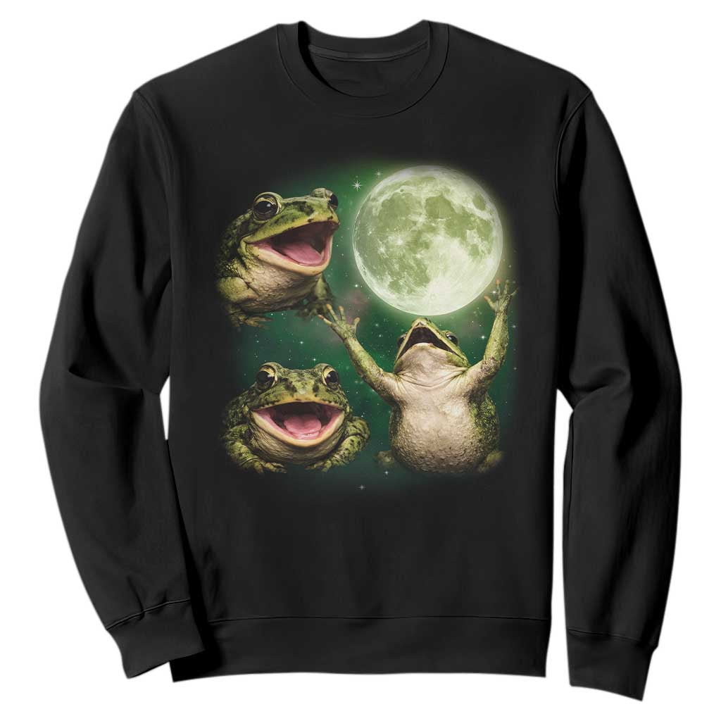 Frog Moon Vintage Graphic Sweatshirt Retro Amphibian Nature Cottagecore Gift TS10 Black Print Your Wear