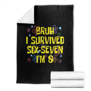8th Birthday Throw Blanket Im 8 Year Old Bruh I Survived 67 Colorful Bubble Flower TS10 Black Print Your Wear