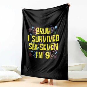 8th Birthday Throw Blanket Im 8 Year Old Bruh I Survived 67 Colorful Bubble Flower TS10 Print Your Wear