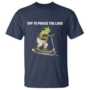 Funny Christian Frog T Shirt Off To Praise The Lord TS10 Navy Print Your Wear