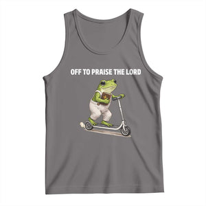 Funny Christian Frog Tank Top Off To Praise The Lord TS10 Deep Heather Print Your Wear