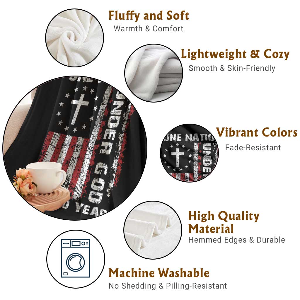 250 Years Anniversary Throw Blanket 250th Independence Day Freedom One Nation Under God US Flag TS10 Print Your Wear