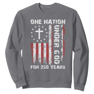 250 Years Anniversary Sweatshirt 250th Independence Day Freedom One Nation Under God US Flag TS10 Charcoal Print Your Wear