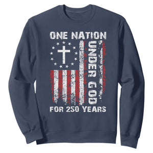 250 Years Anniversary Sweatshirt 250th Independence Day Freedom One Nation Under God US Flag TS10 Navy Print Your Wear