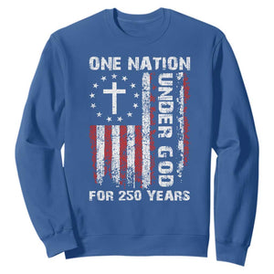 250 Years Anniversary Sweatshirt 250th Independence Day Freedom One Nation Under God US Flag TS10 Royal Blue Print Your Wear