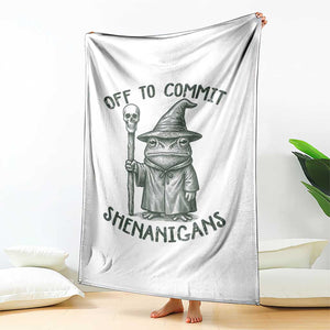 Wizard Frog Throw Blanket Funny Off to Commit Shenanigans TS10 Print Your Wear