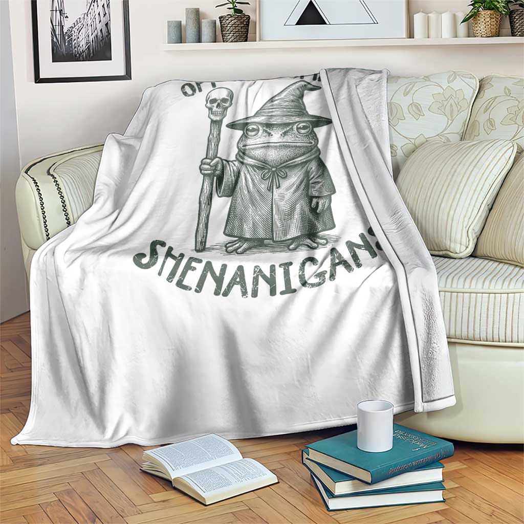 Wizard Frog Throw Blanket Funny Off to Commit Shenanigans TS10 Print Your Wear