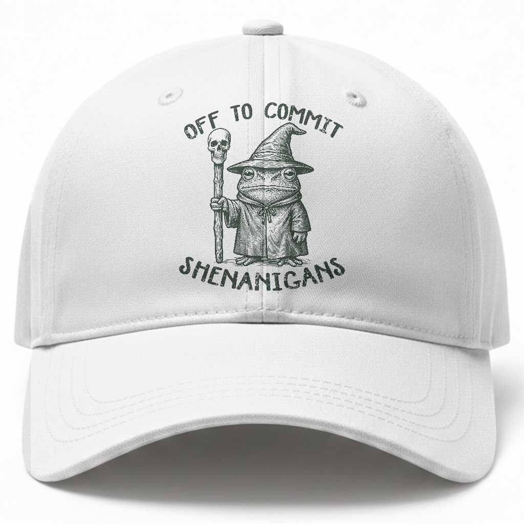 Wizard Frog Baseball Cap Funny Off to Commit Shenanigans TS10 Print Your Wear