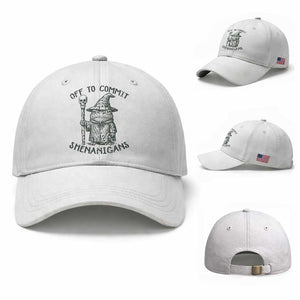 Wizard Frog Baseball Cap Funny Off to Commit Shenanigans TS10 Baseball Cap Universal Fit White Print Your Wear