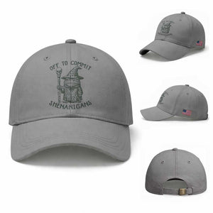 Wizard Frog Baseball Cap Funny Off to Commit Shenanigans TS10 Baseball Cap Universal Fit Sport Gray Print Your Wear
