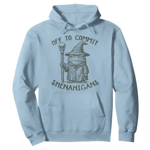 Wizard Frog Hoodie Funny Off to Commit Shenanigans TS10 Light Blue Print Your Wear