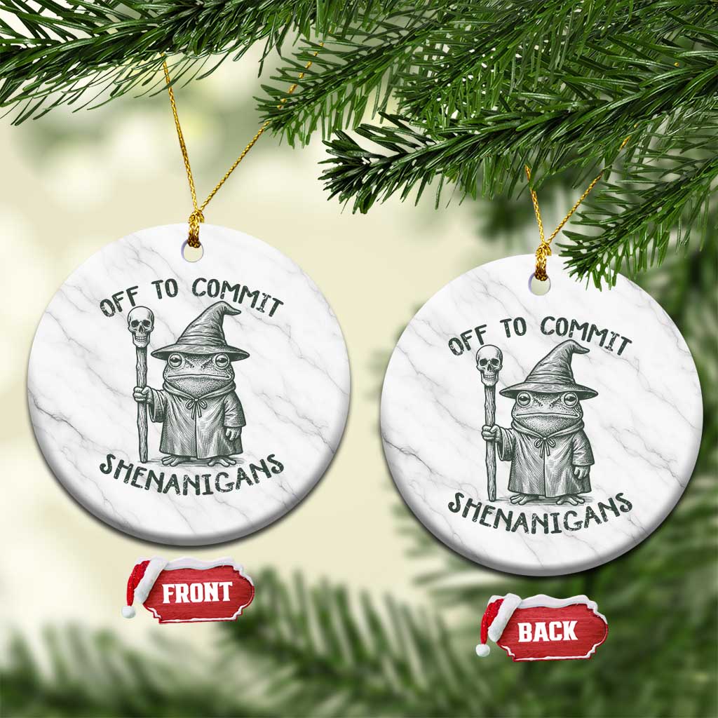 Wizard Frog Ceramic Ornament Funny Off to Commit Shenanigans TS10 1pc White Marble Print Your Wear
