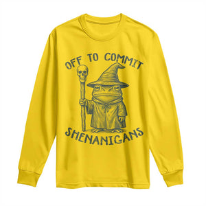 Wizard Frog Long Sleeve Shirt Funny Off to Commit Shenanigans TS10 Daisy Print Your Wear