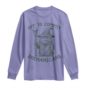 Wizard Frog Long Sleeve Shirt Funny Off to Commit Shenanigans TS10 Violet Print Your Wear