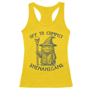 Wizard Frog Racerback Tank Top Funny Off to Commit Shenanigans TS10 Daisy Print Your Wear