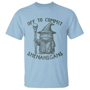 Wizard Frog T Shirt Funny Off to Commit Shenanigans TS10 Light Blue Print Your Wear