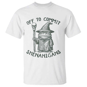 Wizard Frog T Shirt Funny Off to Commit Shenanigans TS10 White Print Your Wear