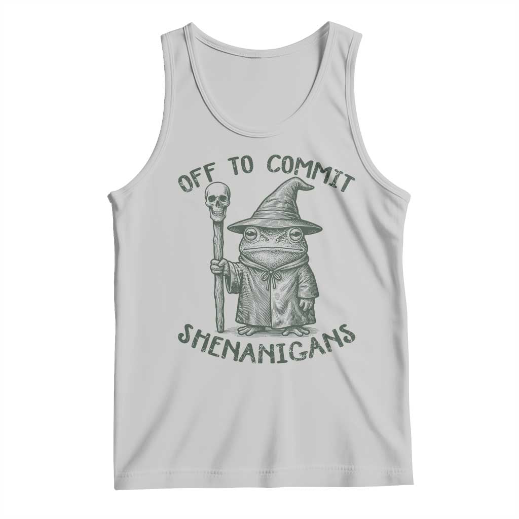 Wizard Frog Tank Top Funny Off to Commit Shenanigans TS10 Ash Print Your Wear