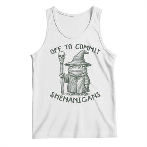Wizard Frog Tank Top Funny Off to Commit Shenanigans TS10 White Print Your Wear