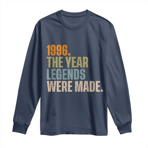 30th Birthday Gift For Men Long Sleeve Shirt Vintage 1996 30 Years Old Birthday TS10 Navy Print Your Wear