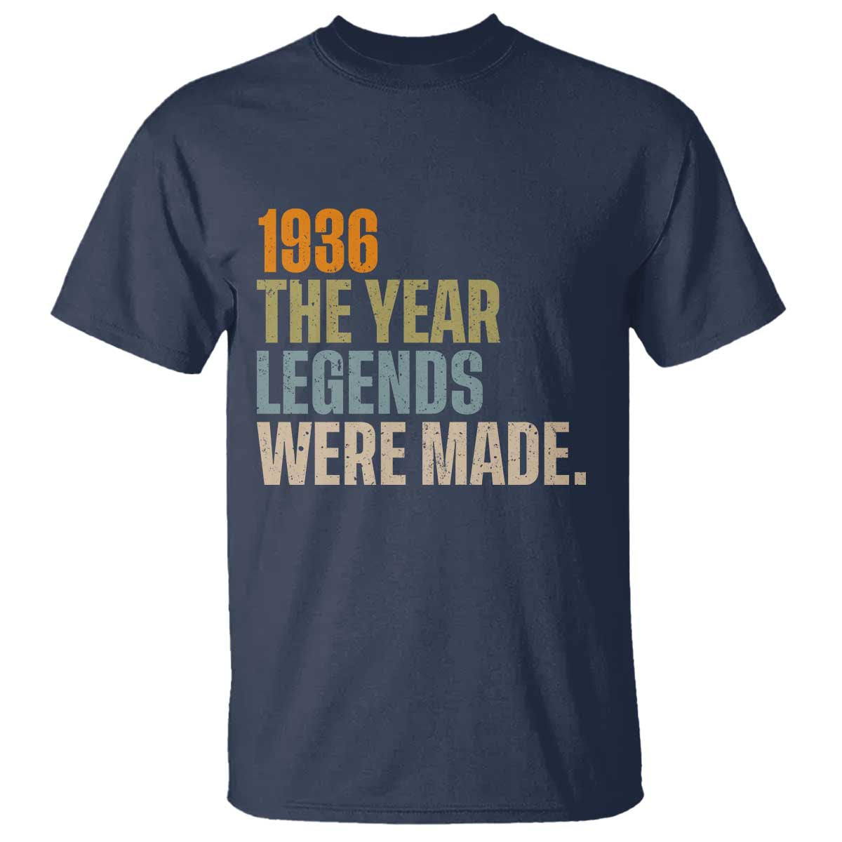 90th Birthday Gift For Men T Shirt Vintage 1936 90 Years Old Birthday TS10 Navy Print Your Wear