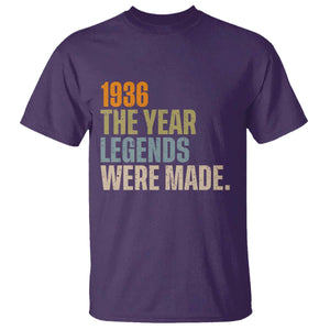 90th Birthday Gift For Men T Shirt Vintage 1936 90 Years Old Birthday TS10 Purple Print Your Wear