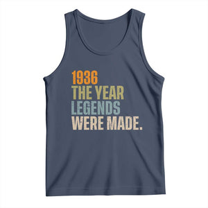 90th Birthday Gift For Men Tank Top Vintage 1936 90 Years Old Birthday TS10 Navy Print Your Wear