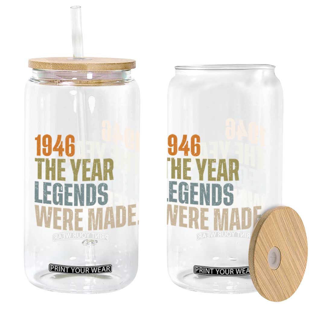 80th Birthday Gift For Men Glass Can Vintage 1946 80 Years Old Birthday TS10 Print Your Wear
