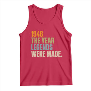 80th Birthday Gift For Men Tank Top Vintage 1946 80 Years Old Birthday TS10 Red Print Your Wear