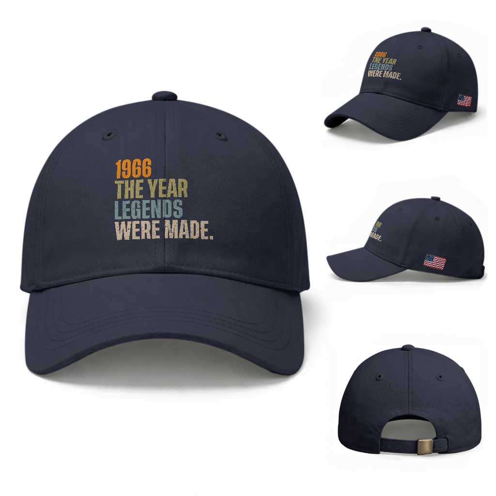 60th Birthday Gift For Men Baseball Cap Vintage 1966 60 Years Old Birthday TS10 Baseball Cap Universal Fit Navy Print Your Wear