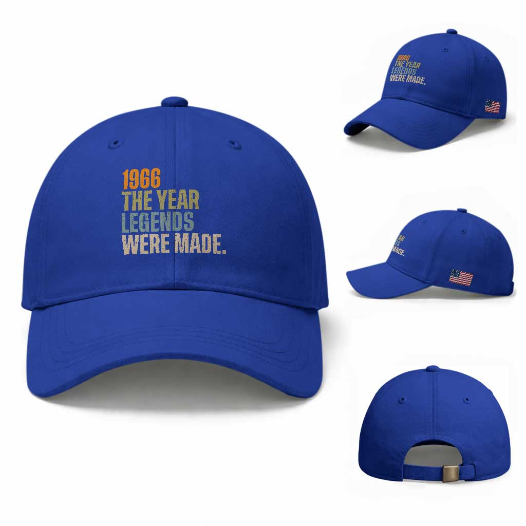 60th Birthday Gift For Men Baseball Cap Vintage 1966 60 Years Old Birthday TS10 Baseball Cap Universal Fit Royal Blue Print Your Wear