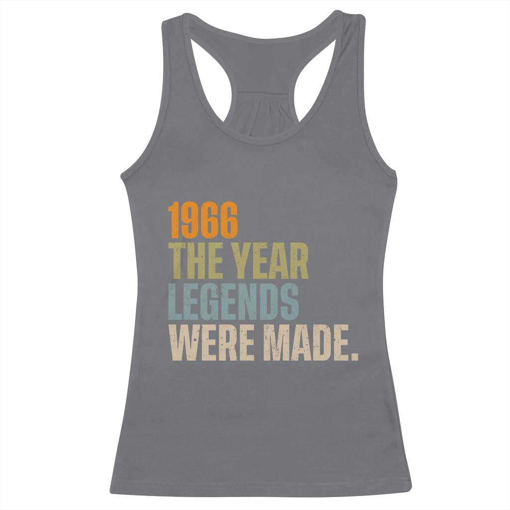 60th Birthday Gift For Men Racerback Tank Top Vintage 1966 60 Years Old Birthday TS10 Charcoal Print Your Wear