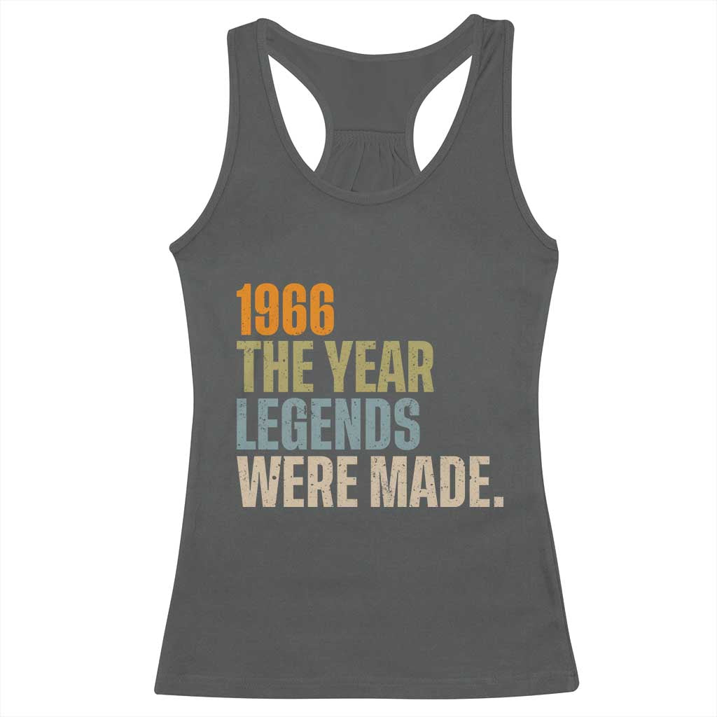 60th Birthday Gift For Men Racerback Tank Top Vintage 1966 60 Years Old Birthday TS10 Dark Heather Print Your Wear