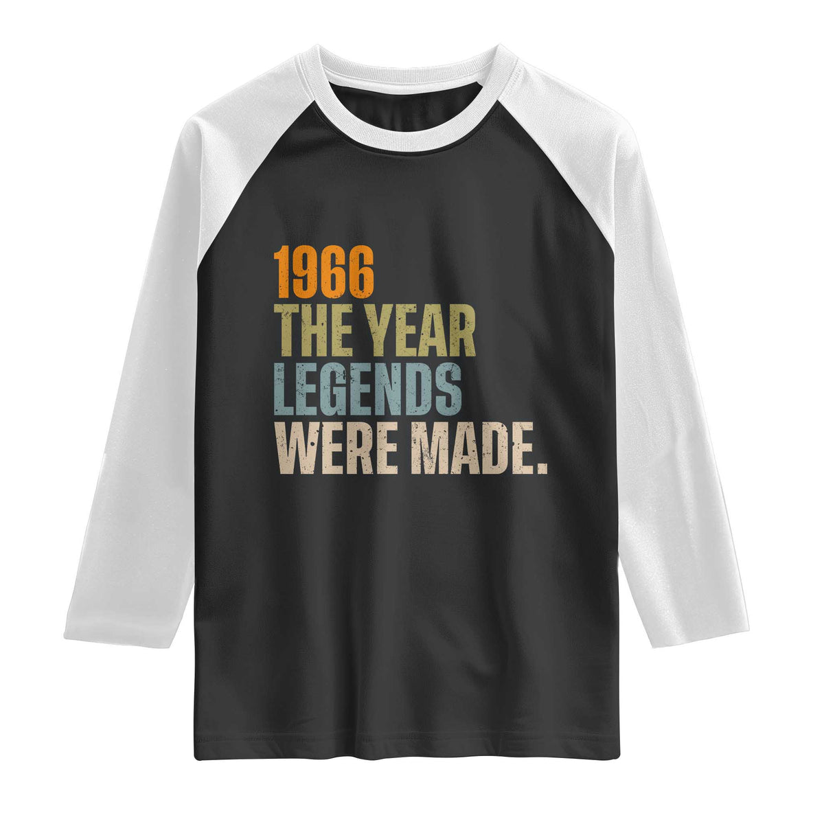 60th Birthday Gift For Men Raglan Shirt Vintage 1966 60 Years Old Birthday TS10 Black White Print Your Wear