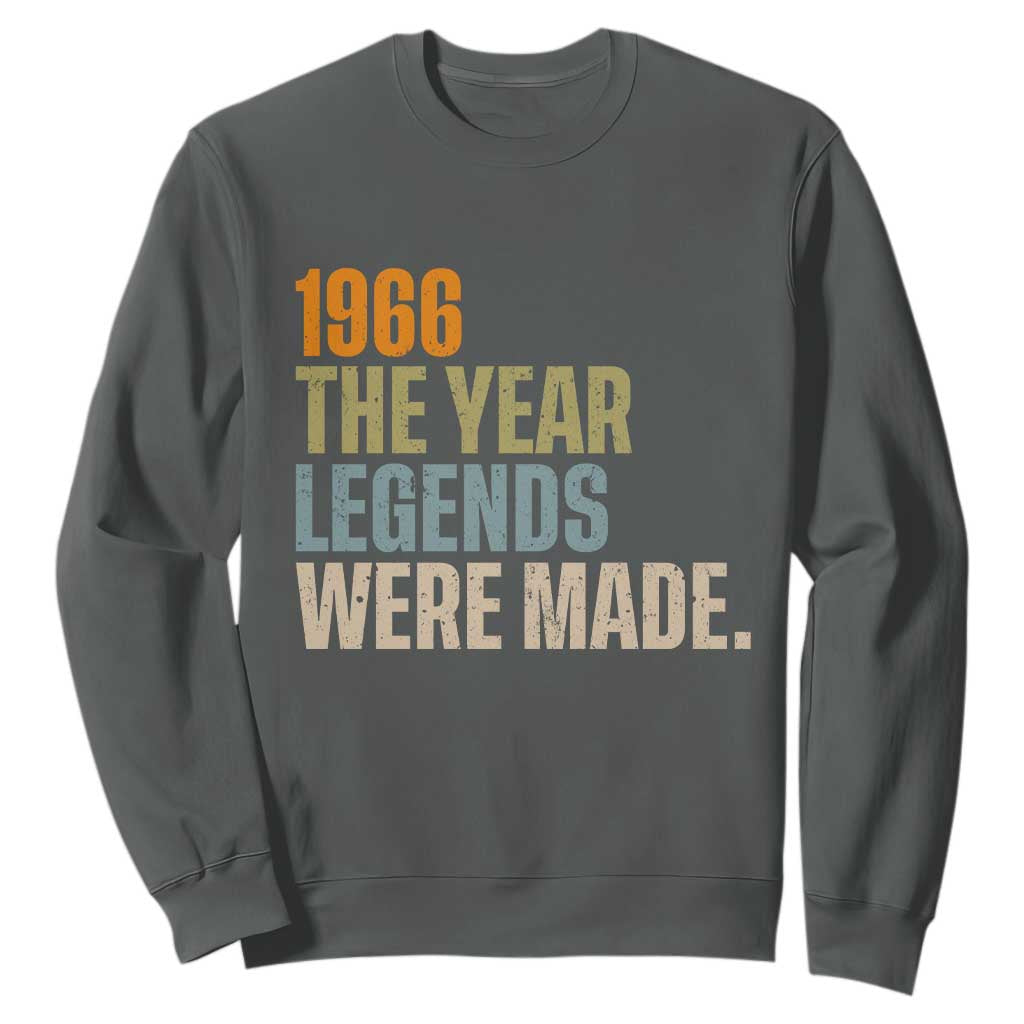 60th Birthday Gift For Men Sweatshirt Vintage 1966 60 Years Old Birthday TS10 Dark Heather Print Your Wear