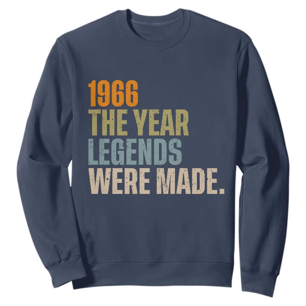 60th Birthday Gift For Men Sweatshirt Vintage 1966 60 Years Old Birthday TS10 Navy Print Your Wear