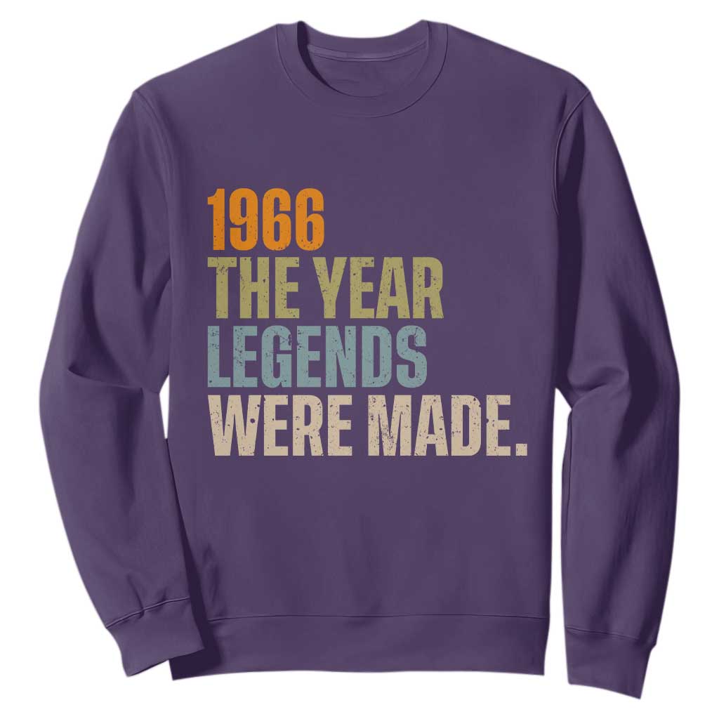 60th Birthday Gift For Men Sweatshirt Vintage 1966 60 Years Old Birthday TS10 Purple Print Your Wear