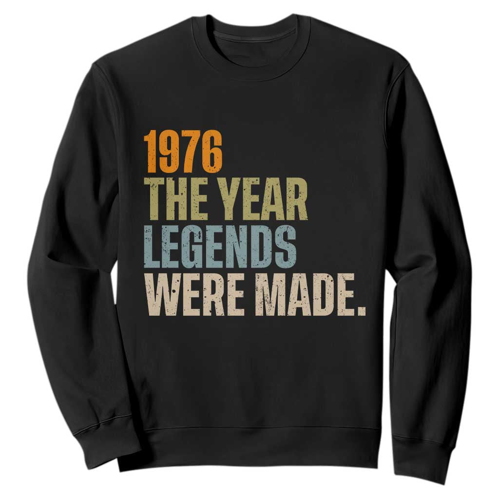 50th Birthday Gift For Men Sweatshirt Vintage 1976 50 Years Old Birthday TS10 Black Print Your Wear