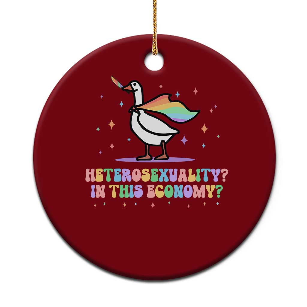 Rainbow Goose Heterosexuality in This Economy Ceramic Ornament LGBTQ Lesbian Pride TS10 1pc Red Print Your Wear