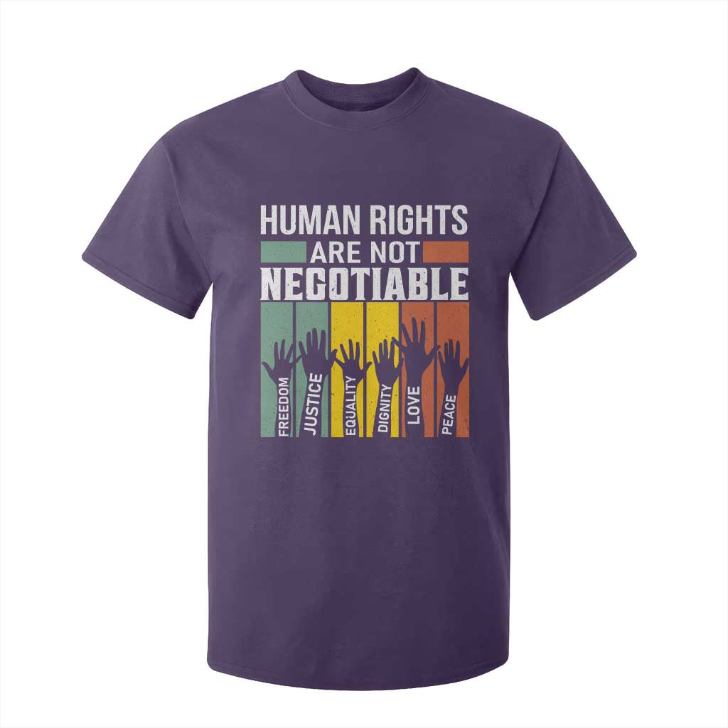 Human Rights T Shirt For Kid Are Not Negotiable Retro Equality Statement TS10 Purple Print Your Wear