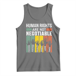 Human Rights Tank Top Are Not Negotiable Retro Equality Statement TS10 Black Heather Print Your Wear