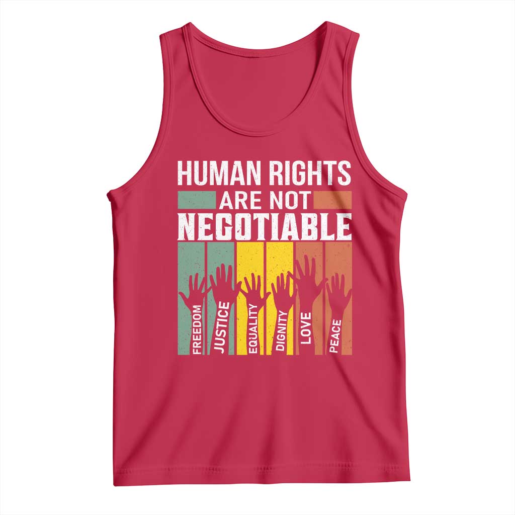 Human Rights Tank Top Are Not Negotiable Retro Equality Statement TS10 Red Print Your Wear