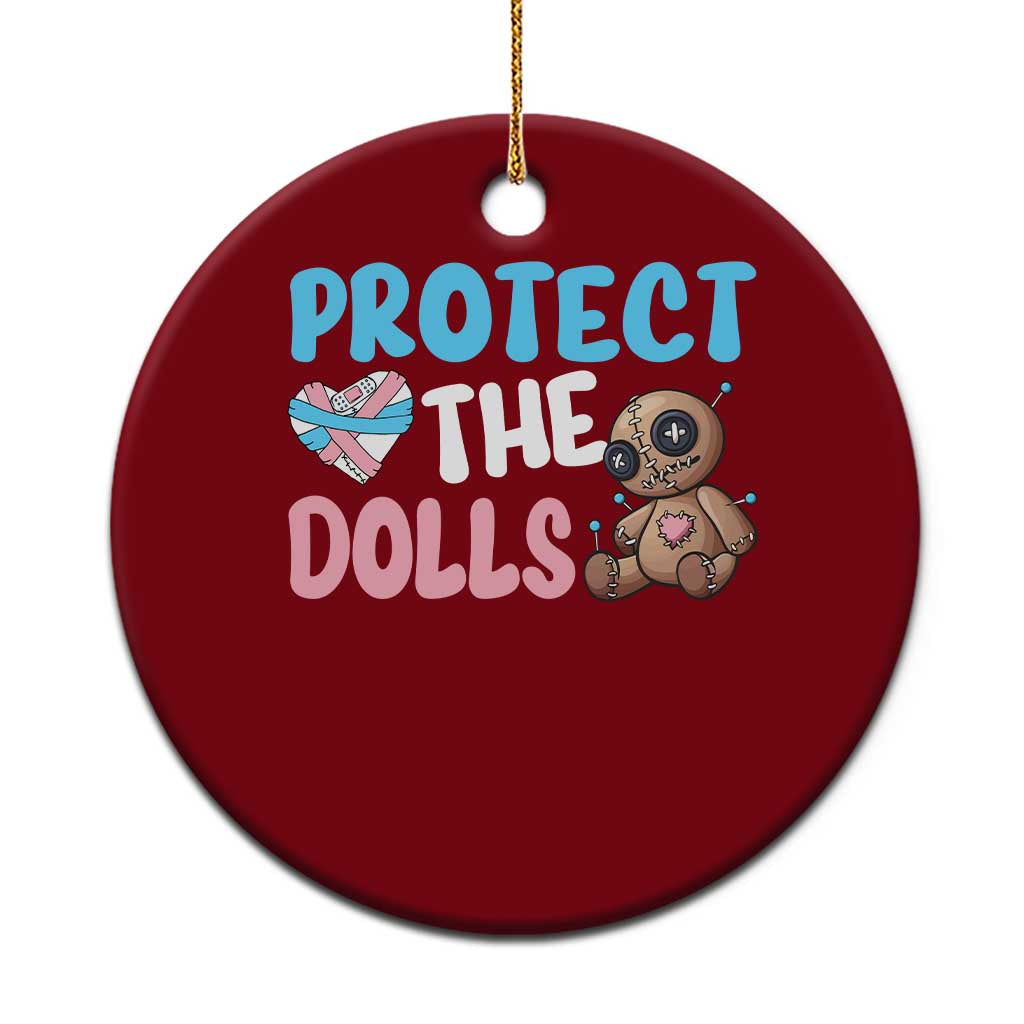 Protect The Dolls Ceramic Ornament Transgender Trans Pride TS10 1pc Red Print Your Wear