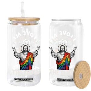 LGBTQ Jesus Glass Can I Love All The Sluts TS10 Print Your Wear