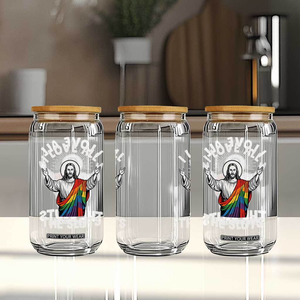 LGBTQ Jesus Glass Can I Love All The Sluts TS10 Print Your Wear
