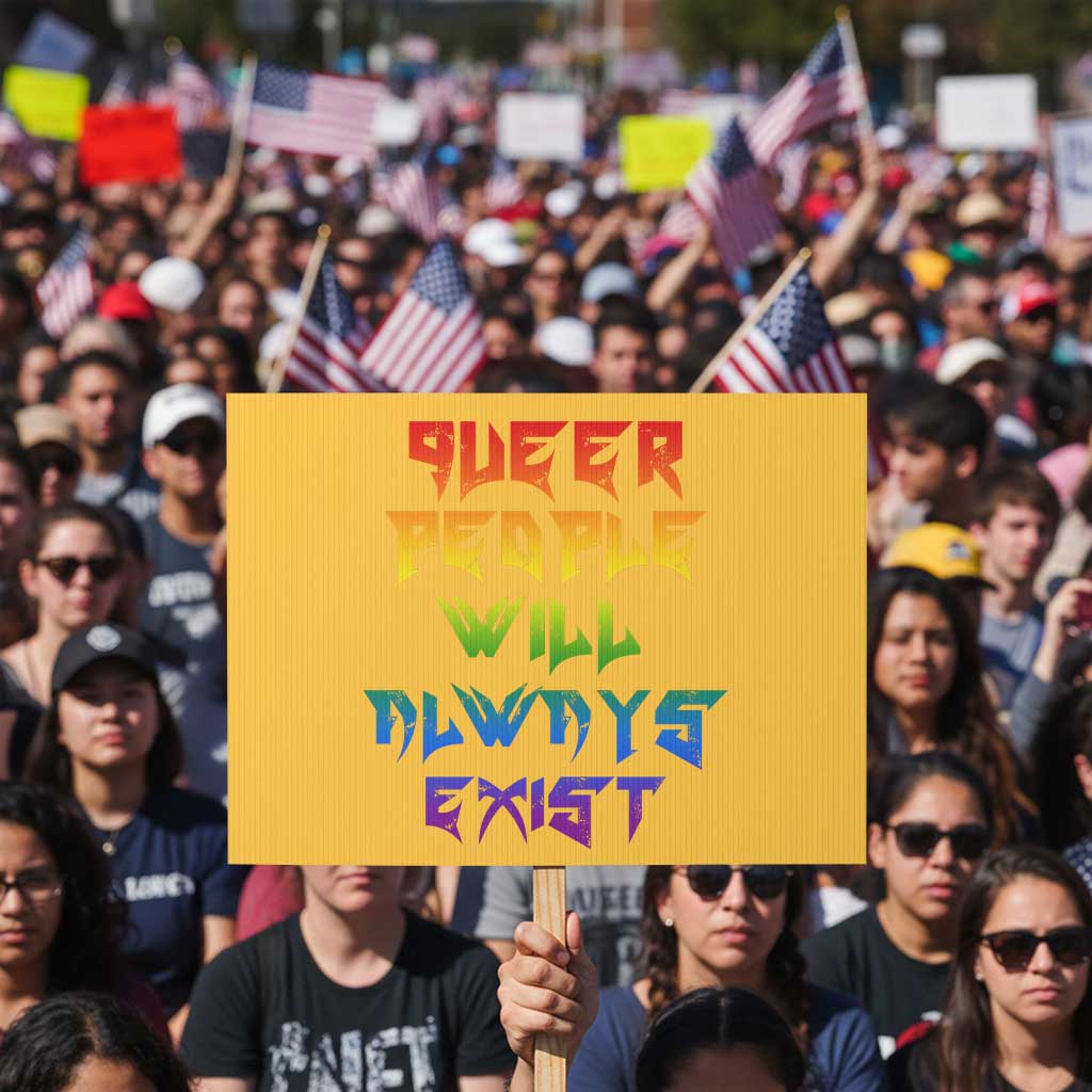 Queer Pride Protest Sign Queer People Will Always Exist LGBTQIA Gay Ally TS10 Horizontal 18
