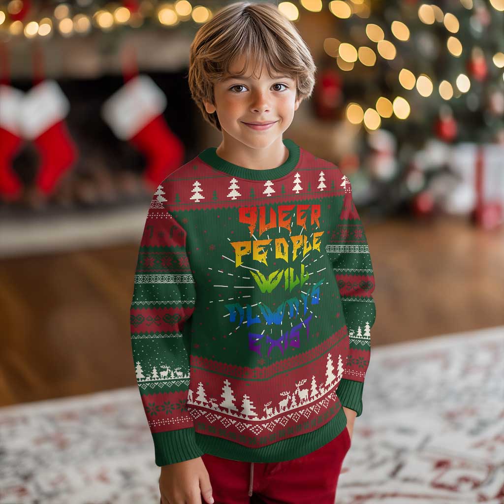 Queer Pride Knit Sweatshirt Queer People Will Always Exist LGBTQIA Gay Ally TS10 Christmas Print Your Wear