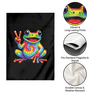 Tie-Dye Frog Peace Sign Hippie Garden Flag Toad Trends Effect Printing TS10 Print Your Wear